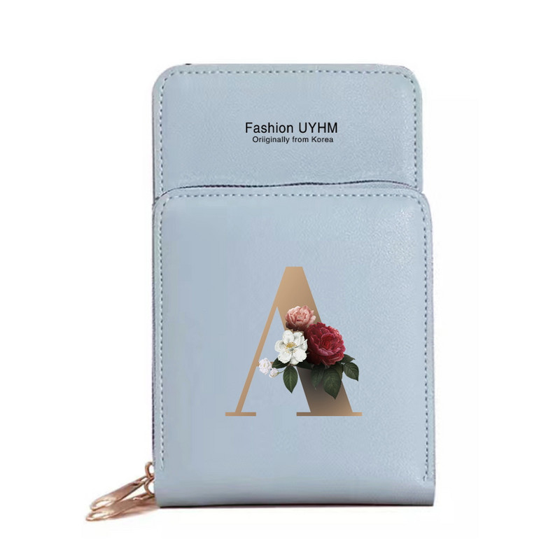 Sievietēm Crossbody plecu soma Pu Ādas maki Karšu komplekts Skārienekrāns Mobilo telefonu somas Zelta burtu apdrukas rokassomas Monētu maciņš