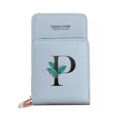 Torbe za mobilne telefone s ekranom osjetljivim na dodir Ženske torbe preko ramena Novčanici Paket kartica s ispisom lišća Ženska torbica za pohranu mobitela