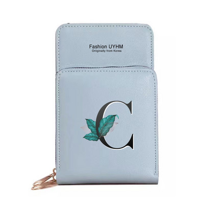 Torbe za mobilne telefone s ekranom osjetljivim na dodir Ženske torbe preko ramena Novčanici Paket kartica s ispisom lišća Ženska torbica za pohranu mobitela