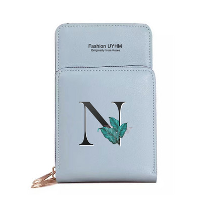 Torbe za mobilne telefone s ekranom osjetljivim na dodir Ženske torbe preko ramena Novčanici Paket kartica s ispisom lišća Ženska torbica za pohranu mobitela