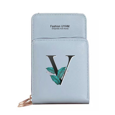 Torbe za mobilne telefone s ekranom osjetljivim na dodir Ženske torbe preko ramena Novčanici Paket kartica s ispisom lišća Ženska torbica za pohranu mobitela