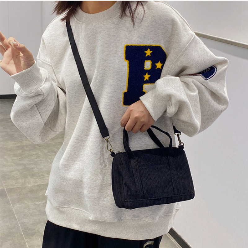 Γυναικεία μίνι κοτλέ τσάντα ώμου Γυναικεία πάνινη τσάντα με φερμουάρ Totes Γυναικεία casual πορτοφόλι υφασμάτινη θήκη για κορίτσι