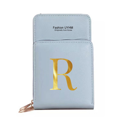 Genți pentru telefoane mobile cu ecran tactil, impermeabile, pentru femei, portofele pentru femei, pentru depozitarea telefonului mobil, pachet de carduri cu imprimare cu 26 de litere