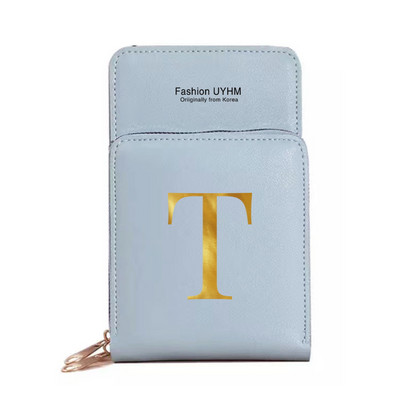 Genți pentru telefoane mobile cu ecran tactil, impermeabile, pentru femei, portofele pentru femei, pentru depozitarea telefonului mobil, pachet de carduri cu imprimare cu 26 de litere