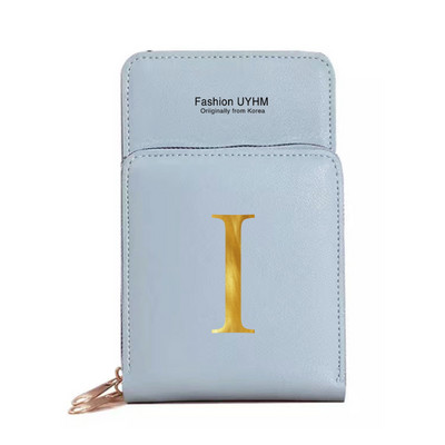 Genți pentru telefoane mobile cu ecran tactil, impermeabile, pentru femei, portofele pentru femei, pentru depozitarea telefonului mobil, pachet de carduri cu imprimare cu 26 de litere