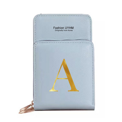 Genți pentru telefoane mobile cu ecran tactil, impermeabile, pentru femei, portofele pentru femei, pentru depozitarea telefonului mobil, pachet de carduri cu imprimare cu 26 de litere