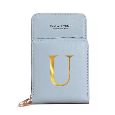 Genți pentru telefoane mobile cu ecran tactil, impermeabile, pentru femei, portofele pentru femei, pentru depozitarea telefonului mobil, pachet de carduri cu imprimare cu 26 de litere