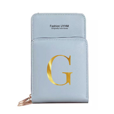 Genți pentru telefoane mobile cu ecran tactil, impermeabile, pentru femei, portofele pentru femei, pentru depozitarea telefonului mobil, pachet de carduri cu imprimare cu 26 de litere