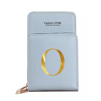 Genți pentru telefoane mobile cu ecran tactil, impermeabile, pentru femei, portofele pentru femei, pentru depozitarea telefonului mobil, pachet de carduri cu imprimare cu 26 de litere