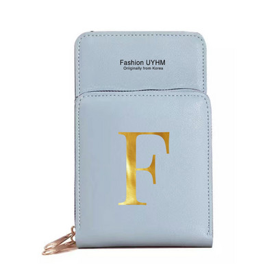 Genți pentru telefoane mobile cu ecran tactil, impermeabile, pentru femei, portofele pentru femei, pentru depozitarea telefonului mobil, pachet de carduri cu imprimare cu 26 de litere