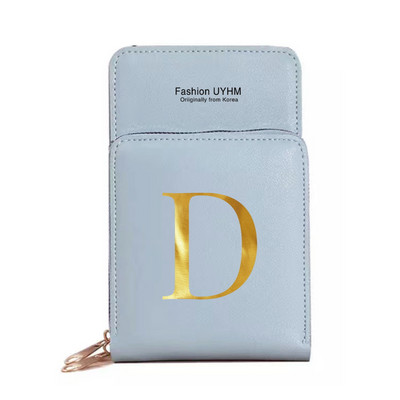 Genți pentru telefoane mobile cu ecran tactil, impermeabile, pentru femei, portofele pentru femei, pentru depozitarea telefonului mobil, pachet de carduri cu imprimare cu 26 de litere