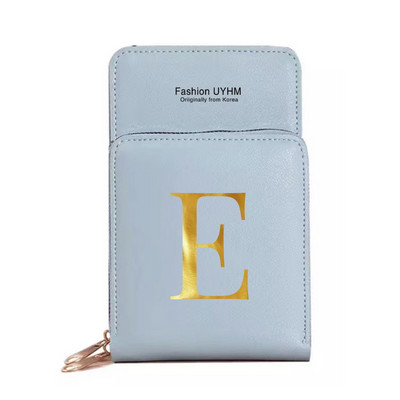 Genți pentru telefoane mobile cu ecran tactil, impermeabile, pentru femei, portofele pentru femei, pentru depozitarea telefonului mobil, pachet de carduri cu imprimare cu 26 de litere