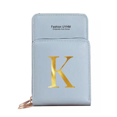 Genți pentru telefoane mobile cu ecran tactil, impermeabile, pentru femei, portofele pentru femei, pentru depozitarea telefonului mobil, pachet de carduri cu imprimare cu 26 de litere