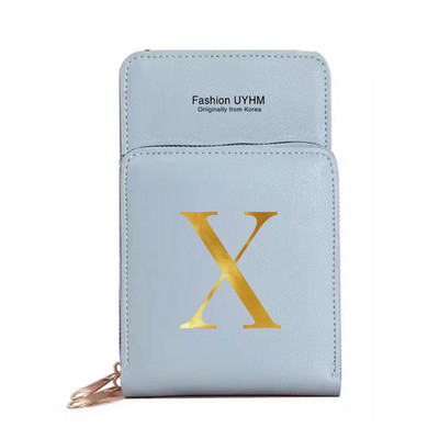 Genți pentru telefoane mobile cu ecran tactil, impermeabile, pentru femei, portofele pentru femei, pentru depozitarea telefonului mobil, pachet de carduri cu imprimare cu 26 de litere