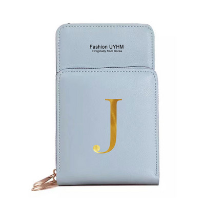 Genți pentru telefoane mobile cu ecran tactil, impermeabile, pentru femei, portofele pentru femei, pentru depozitarea telefonului mobil, pachet de carduri cu imprimare cu 26 de litere