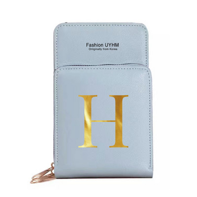 Genți pentru telefoane mobile cu ecran tactil, impermeabile, pentru femei, portofele pentru femei, pentru depozitarea telefonului mobil, pachet de carduri cu imprimare cu 26 de litere