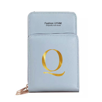 Genți pentru telefoane mobile cu ecran tactil, impermeabile, pentru femei, portofele pentru femei, pentru depozitarea telefonului mobil, pachet de carduri cu imprimare cu 26 de litere