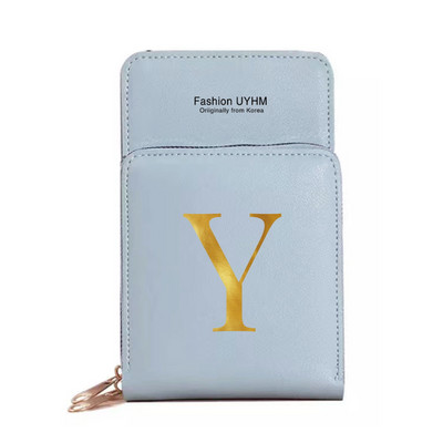 Genți pentru telefoane mobile cu ecran tactil, impermeabile, pentru femei, portofele pentru femei, pentru depozitarea telefonului mobil, pachet de carduri cu imprimare cu 26 de litere