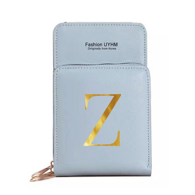 Genți pentru telefoane mobile cu ecran tactil, impermeabile, pentru femei, portofele pentru femei, pentru depozitarea telefonului mobil, pachet de carduri cu imprimare cu 26 de litere