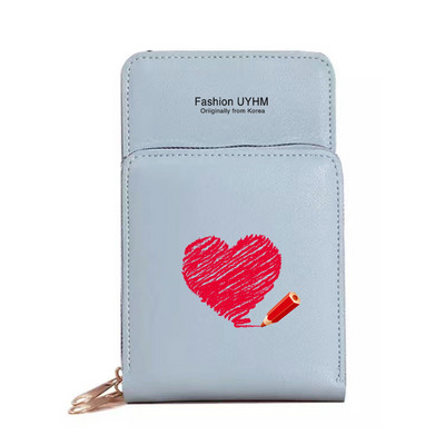 Veekindel puuteekraan Mobiiltelefonikotid Rahakotid Kaardipakk Naistele Ristkehaga õlakott Naistele Säilituskott Rahakott Love Series Rahakott