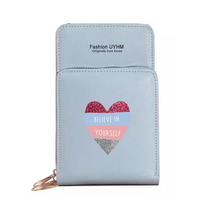 Veekindel puuteekraan Mobiiltelefonikotid Rahakotid Kaardipakk Naistele Ristkehaga õlakott Naistele Säilituskott Rahakott Love Series Rahakott