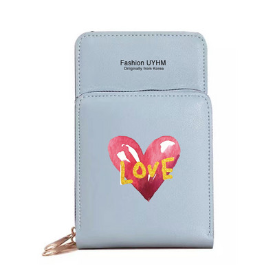 Veekindel puuteekraan Mobiiltelefonikotid Rahakotid Kaardipakk Naistele Ristkehaga õlakott Naistele Säilituskott Rahakott Love Series Rahakott