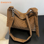 2022. aasta uus mood naiste võrega tepitud käekotid, talvised trendikad naiste õlakottid, puuvillased polsterdatud ketid, disainitud kandekott, rahakott