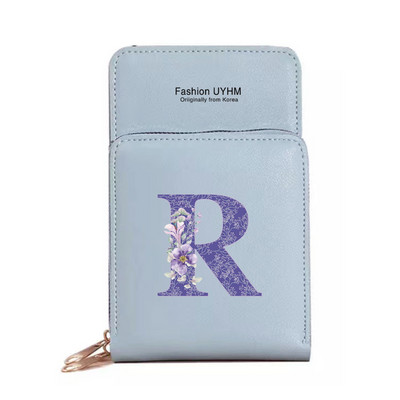 Naiste kott Rahakotid Mobiiltelefonikotid Apple/Huawei/Xiaomi/Samsung Universal Purple Flower 26 Letter Mobiiltelefon Pack Käekott