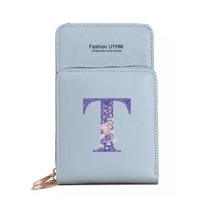 Naiste kott Rahakotid Mobiiltelefonikotid Apple/Huawei/Xiaomi/Samsung Universal Purple Flower 26 Letter Mobiiltelefon Pack Käekott