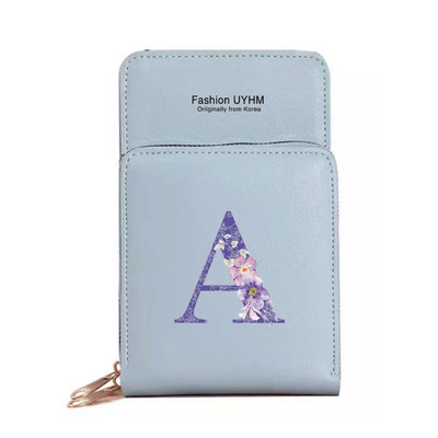 Naiste kott Rahakotid Mobiiltelefonikotid Apple/Huawei/Xiaomi/Samsung Universal Purple Flower 26 Letter Mobiiltelefon Pack Käekott