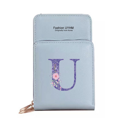 Naiste kott Rahakotid Mobiiltelefonikotid Apple/Huawei/Xiaomi/Samsung Universal Purple Flower 26 Letter Mobiiltelefon Pack Käekott