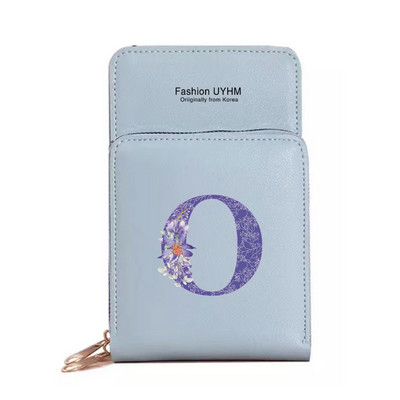 Naiste kott Rahakotid Mobiiltelefonikotid Apple/Huawei/Xiaomi/Samsung Universal Purple Flower 26 Letter Mobiiltelefon Pack Käekott