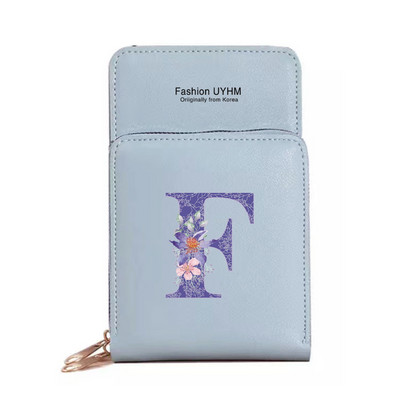 Naiste kott Rahakotid Mobiiltelefonikotid Apple/Huawei/Xiaomi/Samsung Universal Purple Flower 26 Letter Mobiiltelefon Pack Käekott