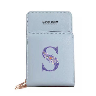 Naiste kott Rahakotid Mobiiltelefonikotid Apple/Huawei/Xiaomi/Samsung Universal Purple Flower 26 Letter Mobiiltelefon Pack Käekott