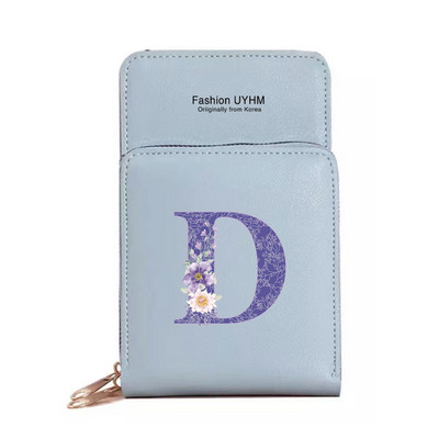 Naiste kott Rahakotid Mobiiltelefonikotid Apple/Huawei/Xiaomi/Samsung Universal Purple Flower 26 Letter Mobiiltelefon Pack Käekott