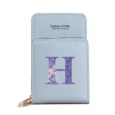 Naiste kott Rahakotid Mobiiltelefonikotid Apple/Huawei/Xiaomi/Samsung Universal Purple Flower 26 Letter Mobiiltelefon Pack Käekott