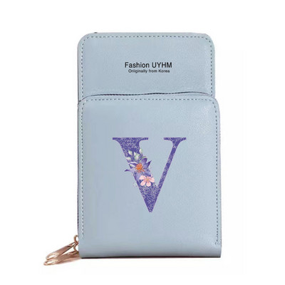 Naiste kott Rahakotid Mobiiltelefonikotid Apple/Huawei/Xiaomi/Samsung Universal Purple Flower 26 Letter Mobiiltelefon Pack Käekott