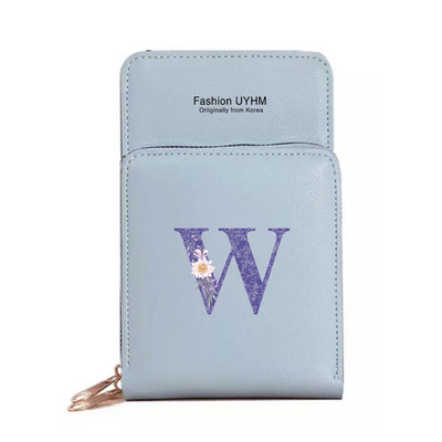 Naiste kott Rahakotid Mobiiltelefonikotid Apple/Huawei/Xiaomi/Samsung Universal Purple Flower 26 Letter Mobiiltelefon Pack Käekott