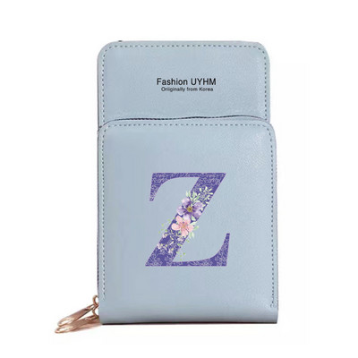Naiste kott Rahakotid Mobiiltelefonikotid Apple/Huawei/Xiaomi/Samsung Universal Purple Flower 26 Letter Mobiiltelefon Pack Käekott