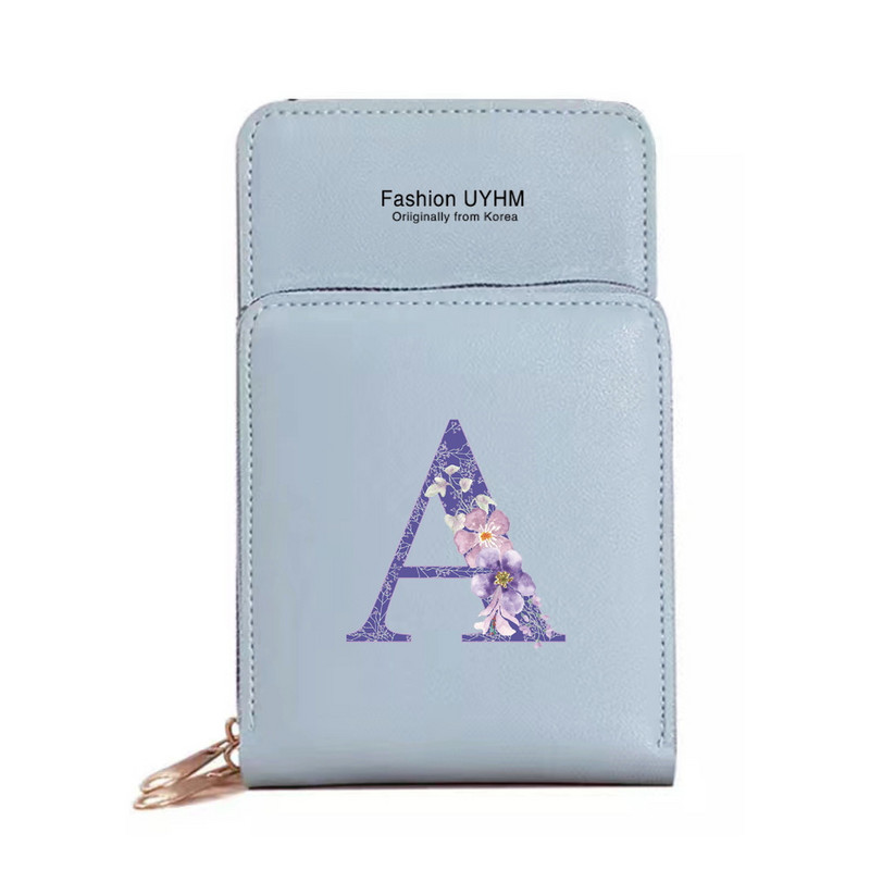 Naiste kott Rahakotid Mobiiltelefonikotid Apple/Huawei/Xiaomi/Samsung Universal Purple Flower 26 Letter Mobiiltelefon Pack Käekott