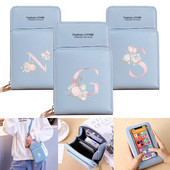 Naiste kott Pu Nahast rahakotid Puuteekraaniga Mobiiltelefoni Pakend Naistele Uus Crossbody kotid Roosa lilleline kiri Mobiiltelefoni rahakott