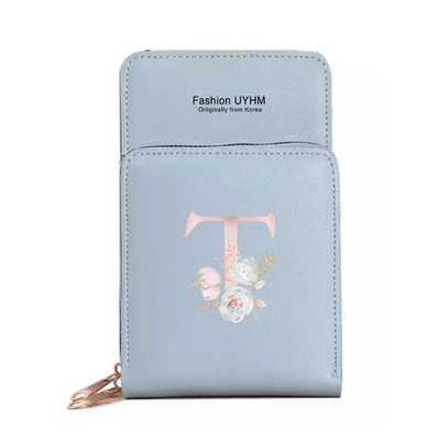 Naiste kott Pu Nahast rahakotid Puuteekraaniga Mobiiltelefoni Pakend Naistele Uus Crossbody kotid Roosa lilleline kiri Mobiiltelefoni rahakott