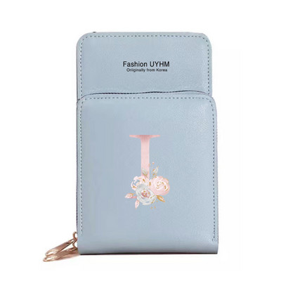 Naiste kott Pu Nahast rahakotid Puuteekraaniga Mobiiltelefoni Pakend Naistele Uus Crossbody kotid Roosa lilleline kiri Mobiiltelefoni rahakott