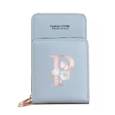 Naiste kott Pu Nahast rahakotid Puuteekraaniga Mobiiltelefoni Pakend Naistele Uus Crossbody kotid Roosa lilleline kiri Mobiiltelefoni rahakott