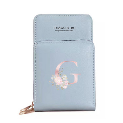 Naiste kott Pu Nahast rahakotid Puuteekraaniga Mobiiltelefoni Pakend Naistele Uus Crossbody kotid Roosa lilleline kiri Mobiiltelefoni rahakott