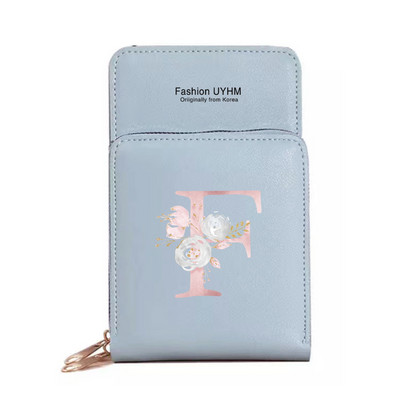 Naiste kott Pu Nahast rahakotid Puuteekraaniga Mobiiltelefoni Pakend Naistele Uus Crossbody kotid Roosa lilleline kiri Mobiiltelefoni rahakott