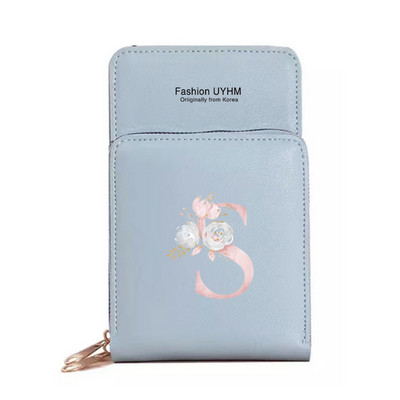 Naiste kott Pu Nahast rahakotid Puuteekraaniga Mobiiltelefoni Pakend Naistele Uus Crossbody kotid Roosa lilleline kiri Mobiiltelefoni rahakott