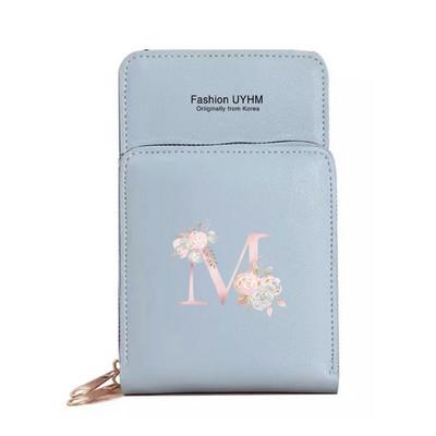 Naiste kott Pu Nahast rahakotid Puuteekraaniga Mobiiltelefoni Pakend Naistele Uus Crossbody kotid Roosa lilleline kiri Mobiiltelefoni rahakott