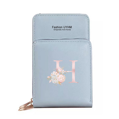 Naiste kott Pu Nahast rahakotid Puuteekraaniga Mobiiltelefoni Pakend Naistele Uus Crossbody kotid Roosa lilleline kiri Mobiiltelefoni rahakott