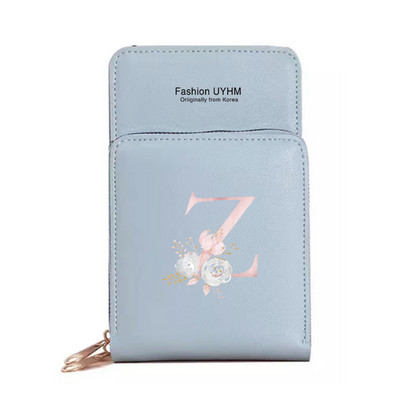 Naiste kott Pu Nahast rahakotid Puuteekraaniga Mobiiltelefoni Pakend Naistele Uus Crossbody kotid Roosa lilleline kiri Mobiiltelefoni rahakott